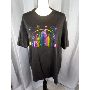 Women's Disney Black Rainbow Castle Short Sleeve Tee XL